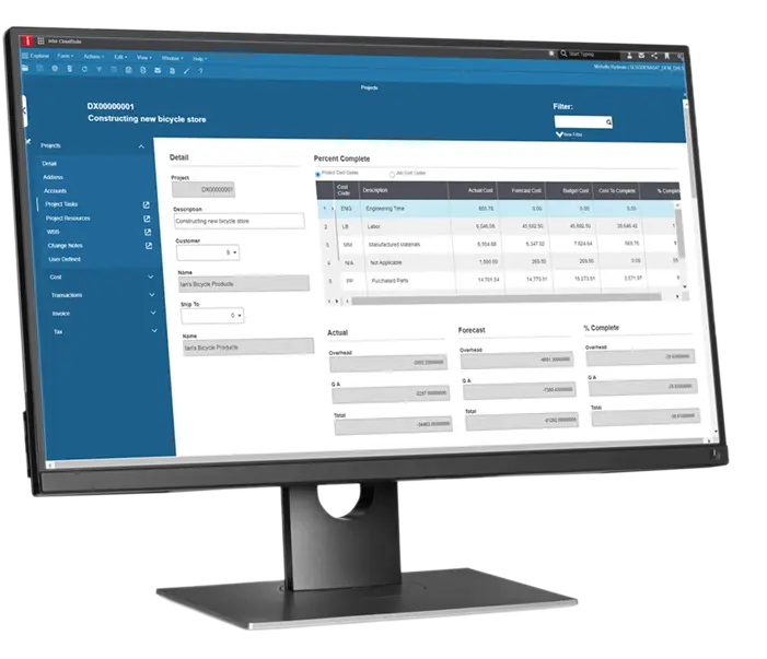 Computer monitor showing a SyteLine screen